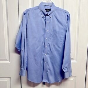 Lanesboro Blue Long Sleeve Pocket Dress Shirt Size L